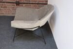 Wide Vintage Italian Metal and Velvet Lounge Chair by Augusto Bozzi for Saporiti - Image 10
