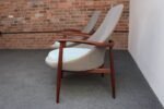 Pair of Vintage Italian Slipper Chairs in Walnut and Mohair by Fratelli Marelli - Image 5