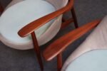 Pair of Vintage Italian Slipper Chairs in Walnut and Mohair by Fratelli Marelli - Image 14