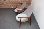 Pair of Vintage Italian Slipper Chairs in Walnut and Mohair by Fratelli Marelli - Image 7