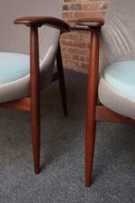 Pair of Vintage Italian Slipper Chairs in Walnut and Mohair by Fratelli Marelli - Image 23