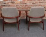 Pair of Vintage Italian Slipper Chairs in Walnut and Mohair by Fratelli Marelli - Image 12