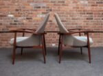 Pair of Vintage Italian Slipper Chairs in Walnut and Mohair by Fratelli Marelli - Image 9