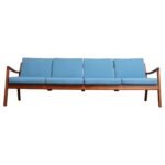 Danish Modern Four Seat Teak "Senator" Sofa by Ole Wanscher for France and Son