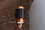 Set of Three Danish Tunika Copper Pendant Lamps by Jo Hammerborg for Fog & Mørup - Image 13