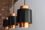 Set of Three Danish Tunika Copper Pendant Lamps by Jo Hammerborg for Fog & Mørup - Image 11