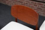 Set of Eight Italian Modern Shell Dining Chairs in Teak and Bouclé by Saporiti - Image 20