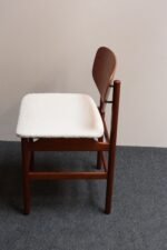 Set of Eight Italian Modern Shell Dining Chairs in Teak and Bouclé by Saporiti - Image 16