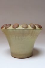 Large Mid-Century Modern Glazed Terracotta Planter with Saucer by Deanna Nichols - Image 10