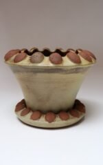 Large Mid-Century Modern Glazed Terracotta Planter with Saucer by Deanna Nichols - Image 3