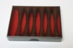 Set of Six Danish Modern Turned Rosewood Knife Rests with Box by Michael Bloch - Image 2