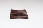 Set of Six Danish Modern Turned Rosewood Knife Rests with Box by Michael Bloch - Image 7