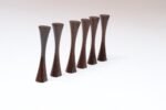 Set of Six Danish Modern Turned Rosewood Knife Rests with Box by Michael Bloch - Image 8