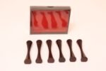 Set of Six Danish Modern Turned Rosewood Knife Rests with Box by Michael Bloch - Image 3