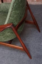 Pair of Scandinavian Modern Sculptural Walnut and Leather Petite Lounge Chairs - Image 12