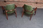 Pair of Scandinavian Modern Sculptural Walnut and Leather Petite Lounge Chairs - Image 10