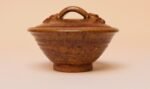 Mid-Century Modern Ochre Studio Pottery Bowl with Lid by Deanna Nichols - Image 7