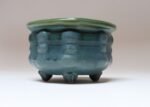 Petite Vintage Blue and Green Studio Pottery Square Planter by Deanna Nichols - Image 3