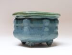 Petite Vintage Blue and Green Studio Pottery Square Planter by Deanna Nichols - Image 2