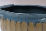Oblong Vintage Blue and Ochre Studio Pottery Planter Vase by Deanna Nichols - Image 16