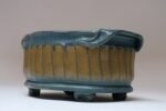 Oblong Vintage Blue and Ochre Studio Pottery Planter Vase by Deanna Nichols - Image 9
