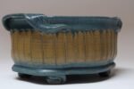Oblong Vintage Blue and Ochre Studio Pottery Planter Vase by Deanna Nichols - Image 3