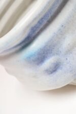 Vintage Cream and Blue Matte Glaze Studio Ceramic Planter by Deanna Nichols - Image 31