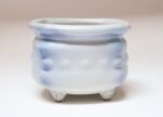 Vintage Cream and Blue Matte Glaze Studio Ceramic Planter by Deanna Nichols - Image 8