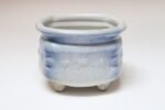 Vintage Cream and Blue Matte Glaze Studio Ceramic Planter by Deanna Nichols - Image 6