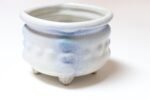 Vintage Cream and Blue Matte Glaze Studio Ceramic Planter by Deanna Nichols - Image 3