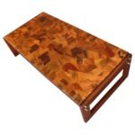 Brazilian Modern Rosewood and Copper Mosaic Coffee Table by Percival Lafer