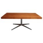 Vintage Florence Knoll Teak and Chromed-Steel Partner's Desk / Executive Desk