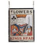 Early 20th Century Double-Sided "Kings Head" Hand Painted Metal English Pub Sign