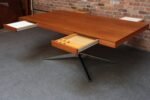 Vintage Florence Knoll Teak and Chromed-Steel Partner's Desk / Executive Desk - Image 15