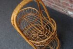 Vintage Italian Oval Bar Cart / Trolley on Caster Wheels in Bamboo and Rattan - Image 29