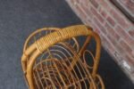 Vintage Italian Oval Bar Cart / Trolley on Caster Wheels in Bamboo and Rattan - Image 28