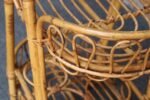 Vintage Italian Oval Bar Cart / Trolley on Caster Wheels in Bamboo and Rattan - Image 25