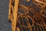 Vintage Italian Oval Bar Cart / Trolley on Caster Wheels in Bamboo and Rattan - Image 22