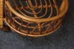 Vintage Italian Oval Bar Cart / Trolley on Caster Wheels in Bamboo and Rattan - Image 21