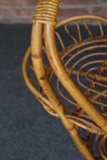 Vintage Italian Oval Bar Cart / Trolley on Caster Wheels in Bamboo and Rattan - Image 20