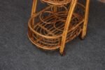 Vintage Italian Oval Bar Cart / Trolley on Caster Wheels in Bamboo and Rattan - Image 30
