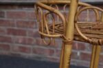 Vintage Italian Oval Bar Cart / Trolley on Caster Wheels in Bamboo and Rattan - Image 15