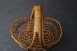 Vintage Italian Oval Bar Cart / Trolley on Caster Wheels in Bamboo and Rattan - Image 13