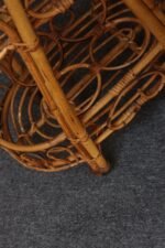 Vintage Italian Oval Bar Cart / Trolley on Caster Wheels in Bamboo and Rattan - Image 32