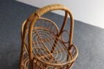 Vintage Italian Oval Bar Cart / Trolley on Caster Wheels in Bamboo and Rattan - Image 10