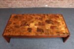 Brazilian Modern Rosewood and Copper Mosaic Coffee Table by Percival Lafer - Image 13