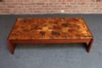 Brazilian Modern Rosewood and Copper Mosaic Coffee Table by Percival Lafer - Image 12