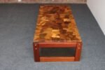 Brazilian Modern Rosewood and Copper Mosaic Coffee Table by Percival Lafer - Image 3