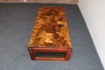 Brazilian Modern Rosewood and Copper Mosaic Coffee Table by Percival Lafer - Image 2