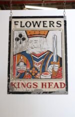 Early 20th Century Double-Sided "Kings Head" Hand Painted Metal English Pub Sign - Image 41
